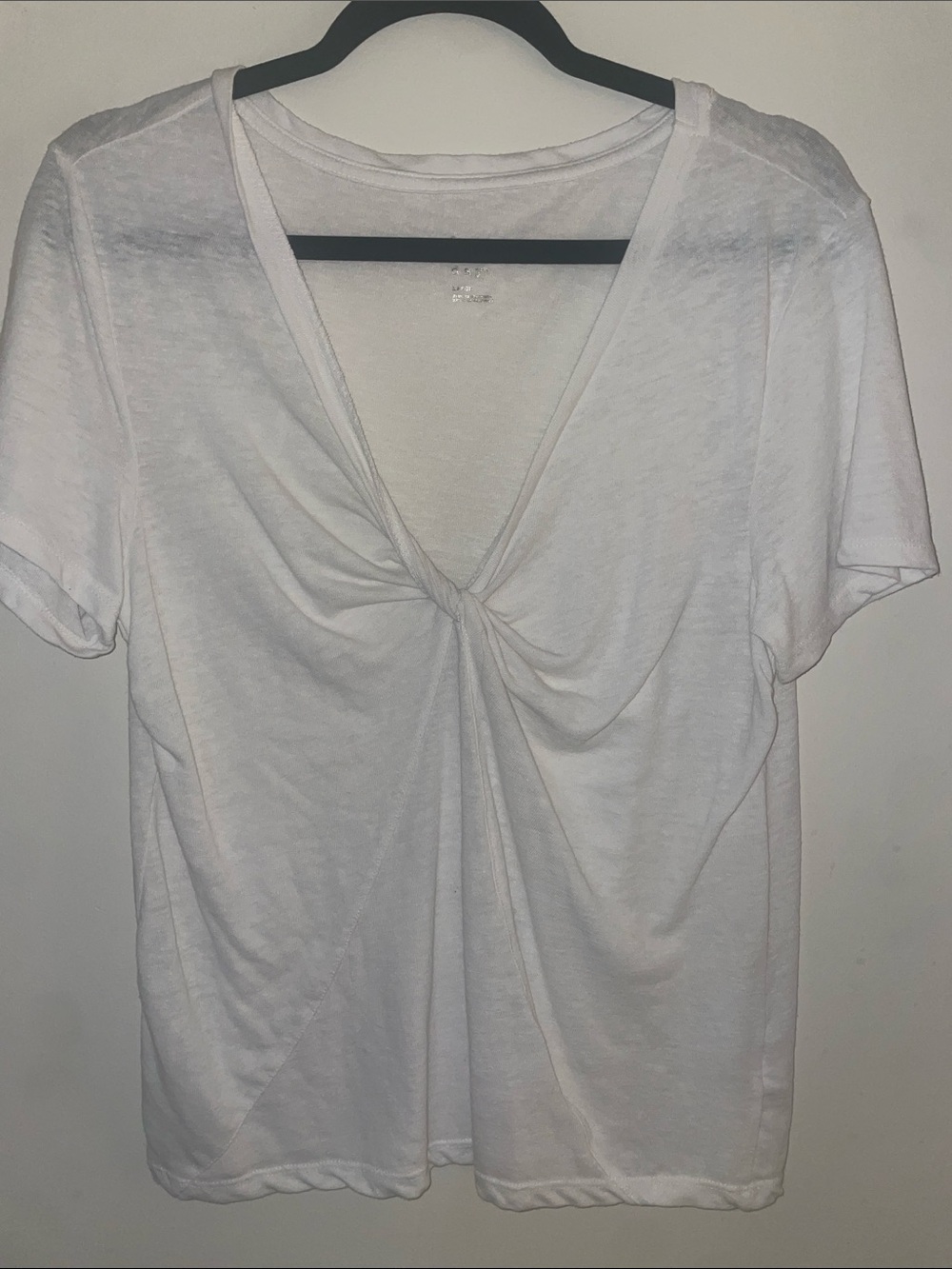 White Twist-Front Women's Top